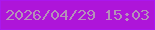 文字の大きさ：1、枠の色：aa17ef、背景の色：ae15d9、文字の色：b590b9 無料ブログパーツのブログ時計