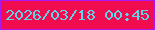文字の大きさ：5、枠の色：aa19f2、背景の色：f10b4f、文字の色：5fd6e7 無料ブログパーツのブログ時計