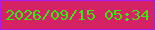 文字の大きさ：1、枠の色：aa1af3、背景の色：d52265、文字の色：36eb04 無料ブログパーツのブログ時計