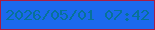 文字の大きさ：1、枠の色：aa1c43、背景の色：1b69ed、文字の色：077299 無料ブログパーツのブログ時計