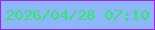 文字の大きさ：5、枠の色：aa1cf6、背景の色：8cb7f8、文字の色：2ee964 無料ブログパーツのブログ時計