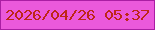 文字の大きさ：5、枠の色：aa1ea3、背景の色：eb59db、文字の色：be2618 無料ブログパーツのブログ時計