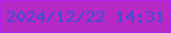文字の大きさ：3、枠の色：aa22e8、背景の色：b629c5、文字の色：3f4fd4 無料ブログパーツのブログ時計