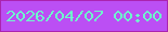 文字の大きさ：2、枠の色：aa24af、背景の色：bb4ff4、文字の色：6ff9cc 無料ブログパーツのブログ時計