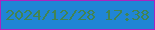 文字の大きさ：2、枠の色：aa24c0、背景の色：2085d5、文字の色：418453 無料ブログパーツのブログ時計
