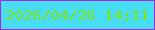 文字の大きさ：1、枠の色：aa25e8、背景の色：47ddf2、文字の色：7ce121 無料ブログパーツのブログ時計