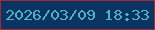 文字の大きさ：4、枠の色：aa2734、背景の色：093463、文字の色：52b3bf 無料ブログパーツのブログ時計