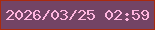 文字の大きさ：5、枠の色：aa2a0d、背景の色：734465、文字の色：ffb5df 無料ブログパーツのブログ時計