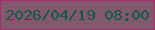 文字の大きさ：5、枠の色：aa2b6c、背景の色：81596d、文字の色：11574a 無料ブログパーツのブログ時計