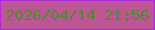 文字の大きさ：1、枠の色：aa2bd5、背景の色：be5695、文字の色：4e8833 無料ブログパーツのブログ時計