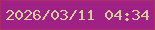 文字の大きさ：3、枠の色：aa2d6a、背景の色：9f2185、文字の色：d3cd98 無料ブログパーツのブログ時計
