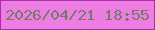 文字の大きさ：5、枠の色：aa2daa、背景の色：ee7de3、文字の色：767966 無料ブログパーツのブログ時計