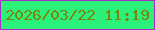 文字の大きさ：5、枠の色：aa2dc3、背景の色：2bf17a、文字の色：7d840b 無料ブログパーツのブログ時計