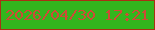 文字の大きさ：3、枠の色：aa3013、背景の色：33b51d、文字の色：ce4a36 無料ブログパーツのブログ時計