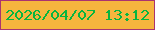 文字の大きさ：2、枠の色：aa3370、背景の色：f6b53e、文字の色：08b540 無料ブログパーツのブログ時計