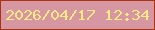文字の大きさ：3、枠の色：aa3412、背景の色：d797a2、文字の色：fde981 無料ブログパーツのブログ時計