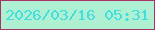 文字の大きさ：1、枠の色：aa3465、背景の色：b0f0d2、文字の色：41dddf 無料ブログパーツのブログ時計