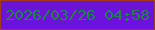 文字の大きさ：4、枠の色：aa361c、背景の色：6d11dc、文字の色：168942 無料ブログパーツのブログ時計