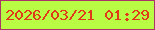 文字の大きさ：3、枠の色：aa3669、背景の色：b8fc43、文字の色：e13a19 無料ブログパーツのブログ時計