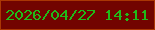 文字の大きさ：3、枠の色：aa3704、背景の色：720400、文字の色：20bb19 無料ブログパーツのブログ時計
