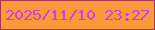 文字の大きさ：4、枠の色：aa3759、背景の色：f9993a、文字の色：d23ee2 無料ブログパーツのブログ時計