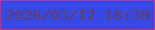 文字の大きさ：5、枠の色：aa379a、背景の色：3748e9、文字の色：673f56 無料ブログパーツのブログ時計