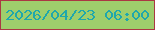 文字の大きさ：3、枠の色：aa3843、背景の色：9ece6c、文字の色：1fa7ac 無料ブログパーツのブログ時計
