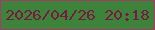 文字の大きさ：1、枠の色：aa3869、背景の色：3b843a、文字の色：7b1a41 無料ブログパーツのブログ時計