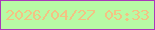 文字の大きさ：1、枠の色：aa38ba、背景の色：b8f9a5、文字の色：f3c283 無料ブログパーツのブログ時計
