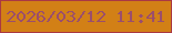 文字の大きさ：2、枠の色：aa3943、背景の色：d28016、文字の色：9b4e6c 無料ブログパーツのブログ時計