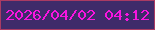 文字の大きさ：5、枠の色：aa3b63、背景の色：3f2b6a、文字の色：f915e0 無料ブログパーツのブログ時計