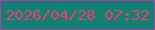 文字の大きさ：4、枠の色：aa40a8、背景の色：108172、文字の色：eb3c6d 無料ブログパーツのブログ時計