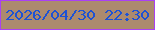 文字の大きさ：5、枠の色：aa40f4、背景の色：ac8a6e、文字の色：1d52d5 無料ブログパーツのブログ時計