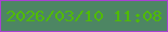 文字の大きさ：3、枠の色：aa41d2、背景の色：4d8663、文字の色：50bb05 無料ブログパーツのブログ時計