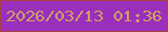 文字の大きさ：1、枠の色：aa4247、背景の色：9a2fbc、文字の色：ce9e65 無料ブログパーツのブログ時計