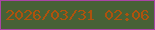 文字の大きさ：5、枠の色：aa44a5、背景の色：476136、文字の色：ae520d 無料ブログパーツのブログ時計
