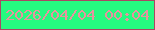 文字の大きさ：2、枠の色：aa4763、背景の色：25fb80、文字の色：e7949e 無料ブログパーツのブログ時計
