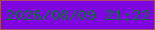 文字の大きさ：1、枠の色：aa476a、背景の色：7e05e0、文字の色：096f34 無料ブログパーツのブログ時計