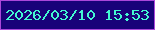 文字の大きさ：1、枠の色：aa47da、背景の色：180279、文字の色：43f9d1 無料ブログパーツのブログ時計