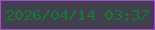 文字の大きさ：5、枠の色：aa49d7、背景の色：40414d、文字の色：177734 無料ブログパーツのブログ時計