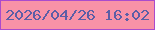 文字の大きさ：1、枠の色：aa4bcc、背景の色：f892a7、文字の色：5c5ea6 無料ブログパーツのブログ時計