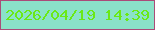 文字の大きさ：5、枠の色：aa4c78、背景の色：8ae2c8、文字の色：6ae915 無料ブログパーツのブログ時計