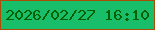 文字の大きさ：1、枠の色：aa4d06、背景の色：18be69、文字の色：036101 無料ブログパーツのブログ時計