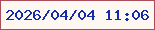 文字の大きさ：4、枠の色：aa4d5a、背景の色：fef7f2、文字の色：122da9 無料ブログパーツのブログ時計