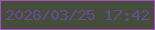 文字の大きさ：3、枠の色：aa4ebd、背景の色：454e3b、文字の色：644c91 無料ブログパーツのブログ時計