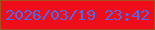 文字の大きさ：4、枠の色：aa4f20、背景の色：ef0d19、文字の色：4869f1 無料ブログパーツのブログ時計
