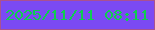 文字の大きさ：2、枠の色：aa5190、背景の色：7b4af3、文字の色：10cd4f 無料ブログパーツのブログ時計