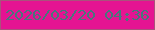 文字の大きさ：4、枠の色：aa527c、背景の色：e51492、文字の色：49767c 無料ブログパーツのブログ時計