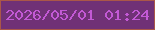 文字の大きさ：4、枠の色：aa5748、背景の色：703176、文字の色：c359d5 無料ブログパーツのブログ時計