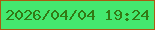 文字の大きさ：4、枠の色：aa5c11、背景の色：44e86f、文字の色：327a14 無料ブログパーツのブログ時計
